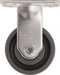 Caster Connection - 4" Diam x 2" Wide x 5-5/8" OAH Top Plate Mount Rigid Caster - High Grade Nylon, 1,000 Lb Capacity, Sealed Precision Ball Bearing, 4 x 4-1/2" Plate - USA Tool & Supply