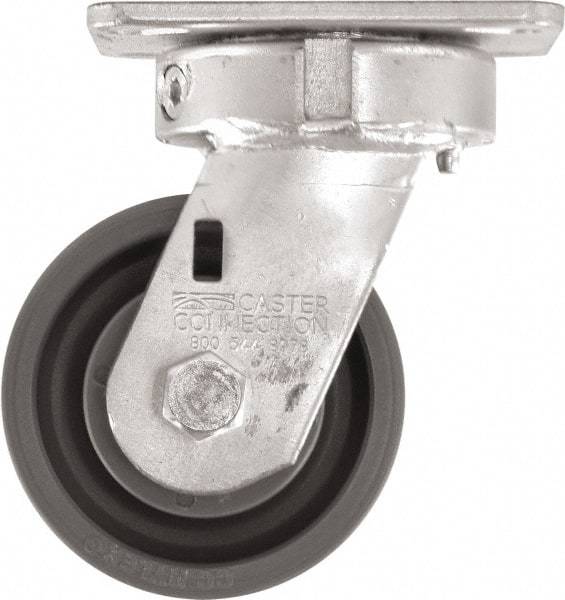 Caster Connection - 4" Diam x 2" Wide x 5-5/8" OAH Top Plate Mount Swivel Caster - High Grade Nylon, 1,000 Lb Capacity, Sealed Precision Ball Bearing, 4 x 4-1/2" Plate - USA Tool & Supply