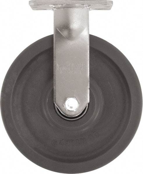 Caster Connection - 8" Diam x 2" Wide x 9-1/2" OAH Top Plate Mount Rigid Caster - High Grade Nylon, 2,000 Lb Capacity, Sealed Precision Ball Bearing, 4 x 4-1/2" Plate - USA Tool & Supply