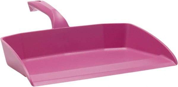 Vikan - 12-1/2" Wide Handheld Dustpan - Plastic Body, 4-1/2" Handle, Pink - USA Tool & Supply