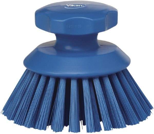 Vikan - 1-1/2" Bristle Length, Polyester Food Service Brush - 3-3/4" Long x 5" Wide Head, 5" OAL, Blue, Polypropylene Block - USA Tool & Supply