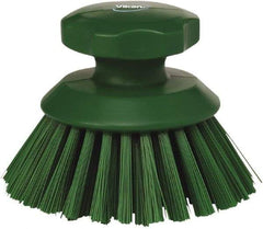 Vikan - 1-1/2" Bristle Length, Polyester Food Service Brush - 3-3/4" Long x 5" Wide Head, 5" OAL, Green, Polypropylene Block - USA Tool & Supply