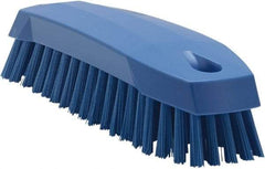 Vikan - 1" Bristle Length, Polyester Scrub Brush - 6-1/4" Long x 7" Wide Head, 7" OAL, Blue, Polypropylene Block - USA Tool & Supply