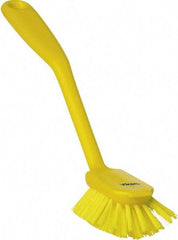 Vikan - 1" Bristle Length, Polyester Food Service Brush - 2-11/16" Long x 1" Wide Head, 10-1/2" OAL, Yellow, Polypropylene Block - USA Tool & Supply