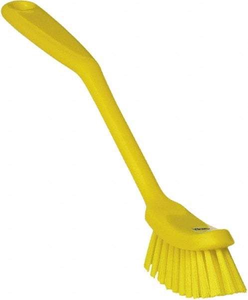 Vikan - 1" Bristle Length, Polyester Food Service Brush - 2-7/8" Long x 1" Wide Head, 11" OAL, Yellow, Polypropylene Block - USA Tool & Supply