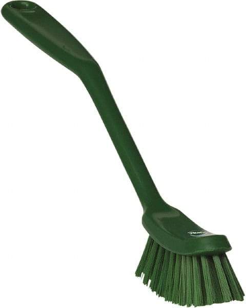 Vikan - 1" Bristle Length, Polyester Food Service Brush - 2-7/8" Long x 1" Wide Head, 11" OAL, Green, Polypropylene Block - USA Tool & Supply