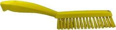 Vikan - 1.3" Bristle Length, Polyester Scrub Brush - 5-7/8" Long x 0.8" Wide Head, 11.2" OAL, Yellow, Polypropylene Block - USA Tool & Supply