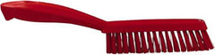 Vikan - 1.3" Bristle Length, Polyester Scrub Brush - 5-7/8" Long x 0.8" Wide Head, 11.2" OAL, Red, Polypropylene Block - USA Tool & Supply