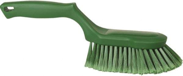 Vikan - 2" Bristle Length, Polyester Wash Brush - 5-13/16" Long x 5" Wide Head, 13-1/2" OAL, Green, Polypropylene Block - USA Tool & Supply