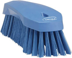 Vikan - 1.3" Bristle Length, Polyester Utility Scrub Brush - 7" Long x 3" Wide Head, 8" OAL, Blue, Polypropylene Block - USA Tool & Supply