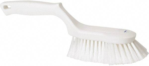 Vikan - 2" Bristle Length, Polyester Wash Brush - 5-13/16" Long x 5" Wide Head, 13-1/2" OAL, White, Polypropylene Block - USA Tool & Supply