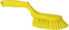 Vikan - 1-1/2" Bristle Length, Polyester Scrub Brush - 5-5/8" Long x 5" Wide Head, 13-1/2" OAL, Yellow, Polypropylene Block - USA Tool & Supply