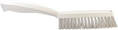 Vikan - 1.3" Bristle Length, Polyester Scrub Brush - 5-7/8" Long x 0.8" Wide Head, 11.2" OAL, White, Polypropylene Block - USA Tool & Supply