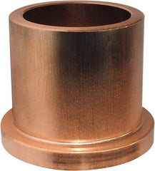 Bunting Bearing - 1/2" Inside x 3/4" Outside Diam, Powdered Metal Flanged Bearing - 1" Flange Outside Diam, 1/8" Flange Thickness, 1" OAL - USA Tool & Supply