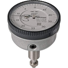 Mitutoyo - 0.2" Range, 50-0 Dial Reading, 0.001" Graduation Dial Drop Indicator - 40mm Dial, 1/2" Range per Revolution, 0.001" Accuracy, Revolution Counter - USA Tool & Supply
