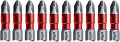 Wiha - #2 Phillips Screwdriver Bit - 1/4" Hex Drive, 1-9/64" OAL - USA Tool & Supply
