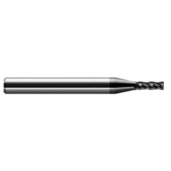 Miniature End Mills - Stub & Standard - 0.0750″ Cutter Diameter × 0.0150″ (1/64″) Radius × 0.2250″ Length of Cut Carbide Corner Radius End Mill, 4 Flutes, Amorphous Diamond Coated