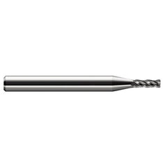 Miniature End Mills - Stub & Standard - 0.1180″ Cutter Diameter × 0.0300″ Radius × 0.3540″ Length of Cut Carbide Corner Radius End Mill, 4 Flutes - Exact Industrial Supply