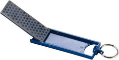 Lenox - 3" OAL Medium Retractable Sharpener Diamond File - 1" Wide x 1/4" Thick, 3 LOC, Blue - USA Tool & Supply