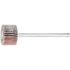 PFERD - 5/8" Diam x 3/8" Face Width, Aluminum Oxide Coated Mounted Flap Wheel - 1/8" Shank Mount, 120 Grit, 50,000 Max RPM - USA Tool & Supply