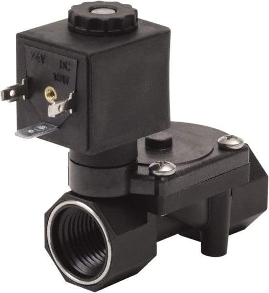 Spartan Scientific - 3/8" NPT Port, 2 Way, 2 Position, Glass Filled Nylon Solenoid Valve - Normally Closed, EPDM Seal - USA Tool & Supply