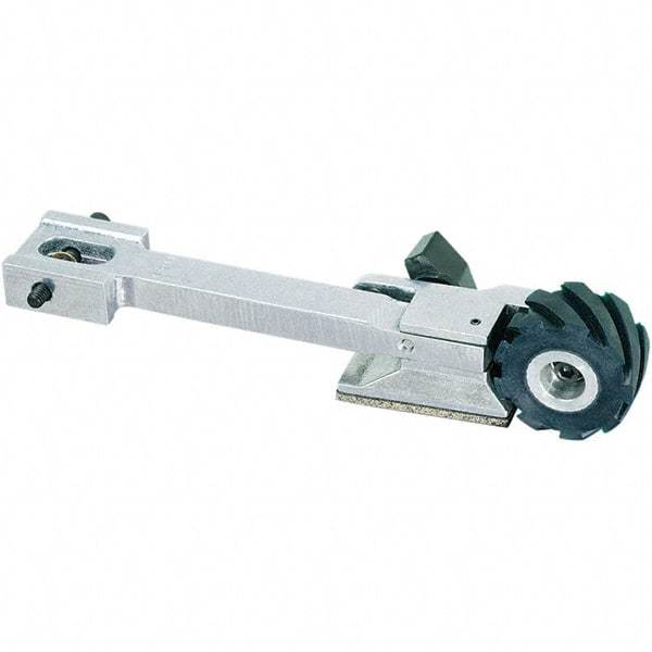 Dynabrade - 1" Wide Electric Versatility Belt Grinder Contact Arm - 72" Belt Length x 1" Belt Width, Serrated, Rubber, 70" Contact Wheel Diam - USA Tool & Supply