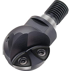 Walter - 40mm Cut Diam, 32mm Max Depth of Cut, 28mm Shank Diam, 74mm OAL, Indexable Ball Nose End Mill - 11,100 Max RPM - USA Tool & Supply