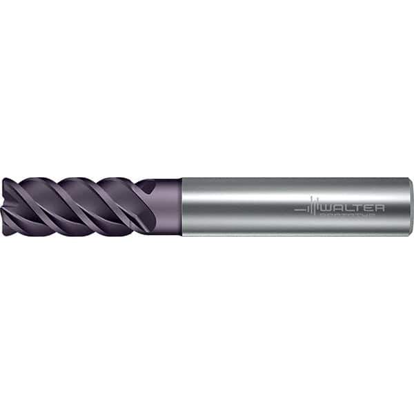 Walter-Prototyp - 12mm, 4 Flute, Solid Carbide, 0.8mm End Mill - 3.268" OAL, 50° Helix, Right Hand Flute, 36mm LOC, Right Hand Cut - USA Tool & Supply