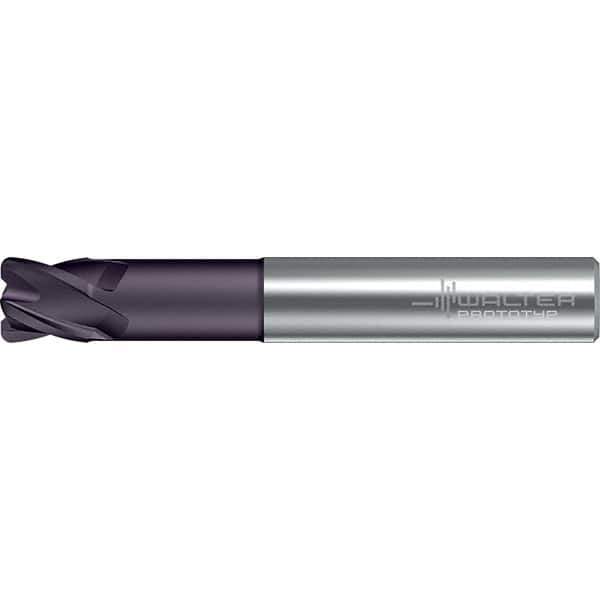 Walter-Prototyp - 12mm, 4 Flute, Solid Carbide, 1.5mm End Mill - 3.268" OAL, 30° Helix, Right Hand Flute, 36mm LOC, Right Hand Cut - USA Tool & Supply