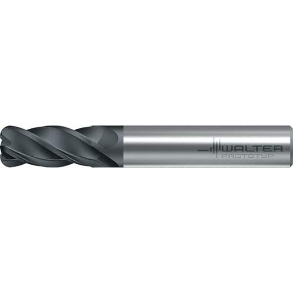 Walter-Prototyp - 12mm, 4 Flute, Solid Carbide, 3mm End Mill - 3.268" OAL, 38° Helix, Right Hand Flute, 26mm LOC, Right Hand Cut - USA Tool & Supply