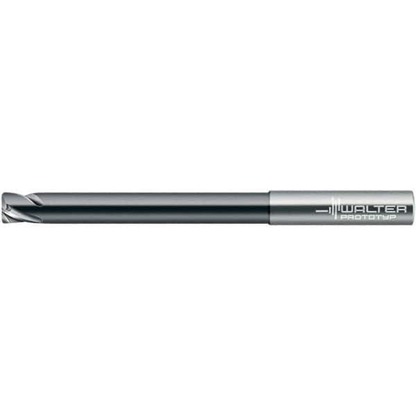 Walter-Prototyp - 9.53mm, 4 Flute, Solid Carbide, 0.762mm End Mill - 3-1/2" OAL, 30° Helix, Right Hand Flute, 38mm LOC, Right Hand Cut - USA Tool & Supply