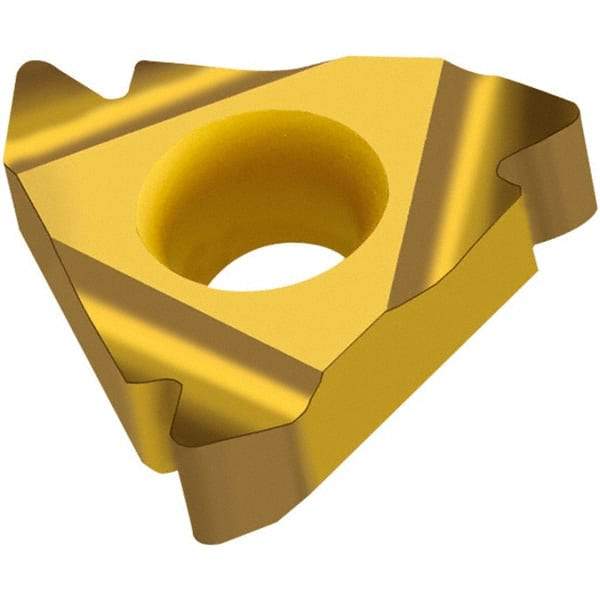 Walter - Internal Left Hand M (Metric 60°, MF 60°, UN 60°, UNC 60°, UNF 60°) Laydown Threading Insert - Grade WXP20, TiN Coated 12.7mm Inscribed Circle - USA Tool & Supply