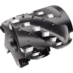 Walter - 5 Inserts, 85mm Cut Diam, 32mm Arbor Diam, Indexable Square-Shoulder Face Mill - 0° Lead Angle, 95mm High, Through Coolant, Series F2338F-B1 - USA Tool & Supply
