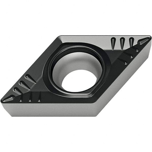 Walter - DCMT RM4 Grade WSM10S Turning Insert - TiAlN+Al2O3+(Al) Finish, 55° Rhombic, 9.53mm Inscr Circle, 3.97mm Thick, 0.4mm Corner Radius - USA Tool & Supply