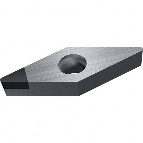 Walter - VCGW FS-1 Grade WDN10 Turning Insert - Polycrystaline Diamond Finish, 35° Rhombic, 9.53mm Inscr Circle, 4.76mm Thick, 0.4mm Corner Radius - USA Tool & Supply