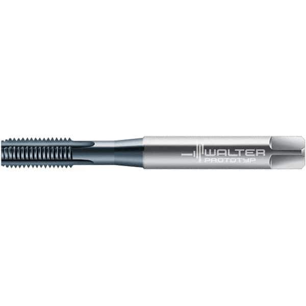 Walter-Prototyp - M8x1.25 DIN 371 6HX 4 Flute TiCN Finish High Speed Steel Straight Flute Machine Tap - Bottoming, Right Hand Thread, 90mm OAL, 18mm Thread Length, Through Coolant - Exact Industrial Supply