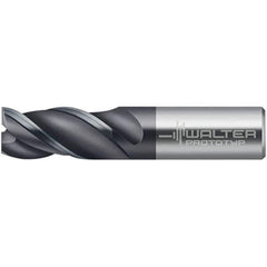 Walter-Prototyp - 10mm, 11mm LOC, 10mm Shank Diam, 51mm OAL, 3 Flute, Solid Carbide Square End Mill - TiAlN Finish, 45° Helix, Right Hand Cut, Right Hand Flute, Series MC321-A-3-S - USA Tool & Supply