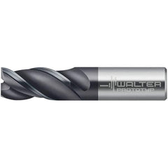 Walter-Prototyp - 12mm, 22mm LOC, 12mm Shank Diam, 73mm OAL, 3 Flute, Solid Carbide Square End Mill - TiAlN Finish, 45° Helix, Right Hand Cut, Right Hand Flute, Series MC321-A-3-A - USA Tool & Supply