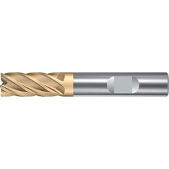 Walter-Prototyp - 12mm, 26mm LOC, 12mm Shank Diam, 83mm OAL, 5 Flute, Solid Carbide Square End Mill - TiAlN/ZrN Finish, 35° Helix, Right Hand Cut, Right Hand Flute, Series H4135217 - USA Tool & Supply
