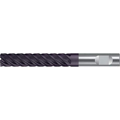 Walter-Prototyp - 16mm, 65mm LOC, 16mm Shank Diam, 130mm OAL, 5 Flute, Solid Carbide Square End Mill - TiAlN Finish, 45° Helix, Right Hand Cut, Right Hand Flute, Series MC122-W-X-K - USA Tool & Supply