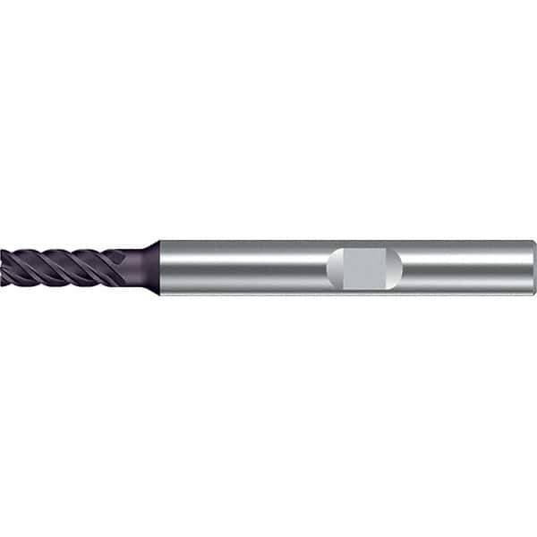 Walter-Prototyp - 4mm, 20mm LOC, 6mm Shank Diam, 65mm OAL, 4 Flute, Solid Carbide Square End Mill - TiAlN Finish, 45° Helix, Right Hand Cut, Right Hand Flute, Series MC122-W-X-K - USA Tool & Supply
