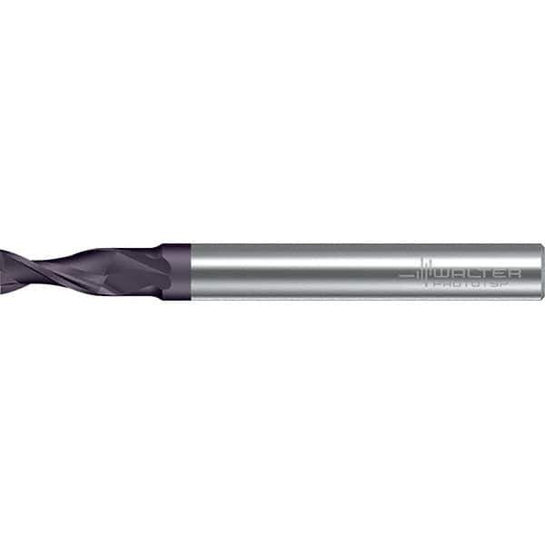 Walter-Prototyp - 7mm, 13mm LOC, 8mm Shank Diam, 63mm OAL, 2 Flute, Solid Carbide Square End Mill - TiAlN Finish, 30° Helix, Right Hand Cut, Right Hand Flute, Series MC216-A-2-B - USA Tool & Supply