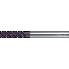 Walter-Prototyp - 10mm, 50mm LOC, 10mm Shank Diam, 118mm OAL, 4 Flute, Solid Carbide Square End Mill - TiAlN Finish, 45° Helix, Right Hand Cut, Right Hand Flute, Series MC122-A-X - USA Tool & Supply
