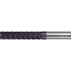 Walter-Prototyp - 25mm, 45mm LOC, 25mm Shank Diam, 121mm OAL, 5 Flute, Solid Carbide Square End Mill - TiAlN Finish, 45° Helix, Right Hand Cut, Right Hand Flute, Series MC122-W-B - USA Tool & Supply