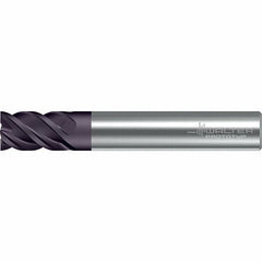 Walter-Prototyp - 12mm, 16mm LOC, 12mm Shank Diam, 73mm OAL, 4 Flute, Solid Carbide Square End Mill - TiAlN Finish, 45° Helix, Right Hand Cut, Right Hand Flute, Series MC322-A-A - USA Tool & Supply
