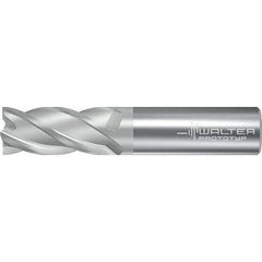 Walter-Prototyp - 19.05mm, 38mm LOC, 19.05mm Shank Diam, 101.6mm OAL, 4 Flute, Solid Carbide Square End Mill - TiAlN/TiAl Finish, 38° Helix, Right Hand Cut, Right Hand Flute, Series AH2034217 - USA Tool & Supply