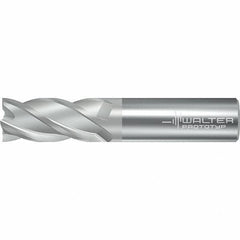Walter-Prototyp - 12.7mm, 25mm LOC, 12.7mm Shank Diam, 88.9mm OAL, 4 Flute, Solid Carbide Square End Mill - TiAlN/TiAl Finish, 38° Helix, Right Hand Cut, Right Hand Flute, Series AH2034217 - USA Tool & Supply