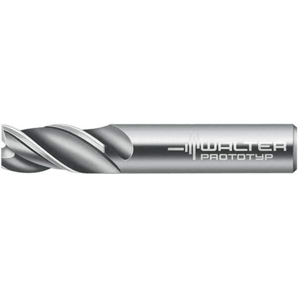 Walter-Prototyp - 6mm, 10mm LOC, 6mm Shank Diam, 57mm OAL, 3 Flute, Solid Carbide Square End Mill - TiCN Finish, 45° Helix, Right Hand Cut, Right Hand Flute, Series H3029146 - USA Tool & Supply