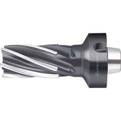 Walter - 63mm, 121mm LOC, 80mm Shank Diam, 168mm OAL, 6 Flute, High Speed Steel Square End Mill - Uncoated, 25° Helix, Right Hand Cut, Right Hand Flute, Series F1682-N - USA Tool & Supply