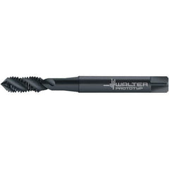 Walter-Prototyp - M18x1.50 DIN 374 4 Flute 6H Semi-Bottoming Spiral Flute Tap - High Speed Steel, Steam Oxide Finish, 110mm OAL, Right Hand Flute, Right Hand Thread, 16.430, Series TC115-MF-L0 - USA Tool & Supply